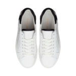 Moocher in White Quilted Leather/Black Heel(MCH06)