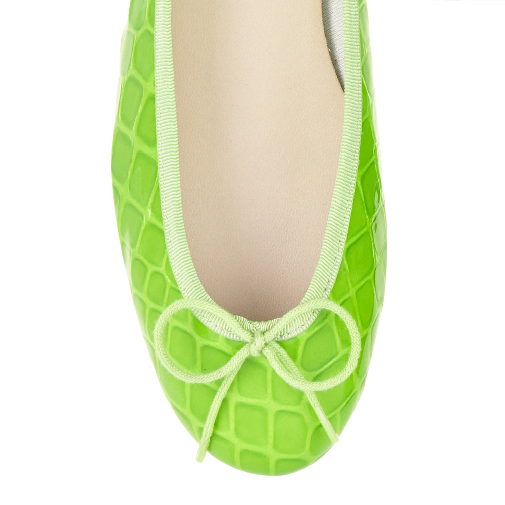 Henrietta Lime Green Patent Crocodile (HE1052) image 1