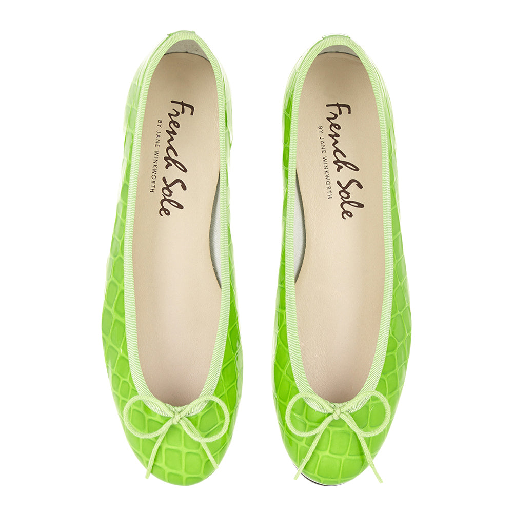 Henrietta Lime Green Patent Crocodile (HE1052) image 0