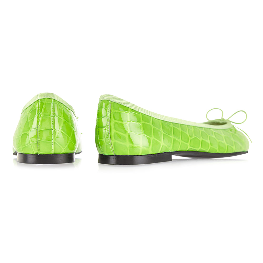 Henrietta Lime Green Patent Crocodile (HE1052) image 2