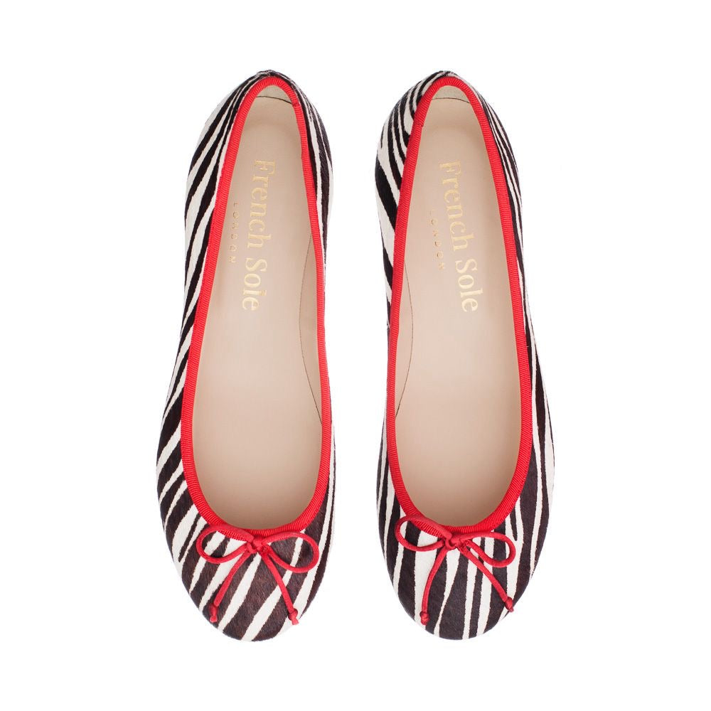 Lola Zebra Pony Hair Leather Red Trim (LOL06)
