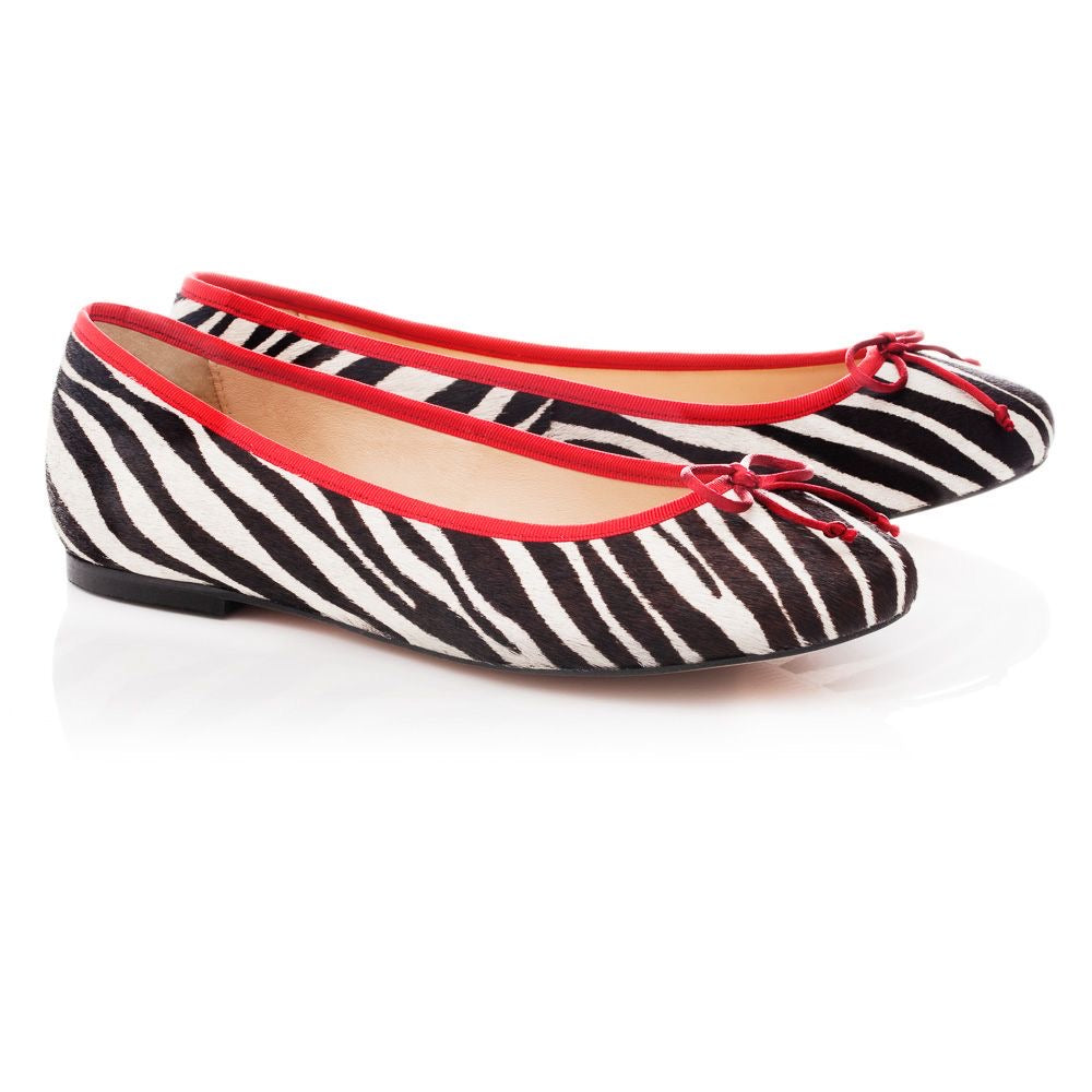 Lola Zebra Pony Hair Leather Red Trim (LOL06)