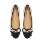 Amelie Off White Leather With Black Patent Toe (AML166)