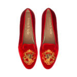 Hefner Red Velvet Gold Cherub Embroidery (HFF221) | 36