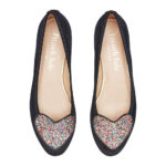 Love Heart Black Velvet Multi Glitter Heart (LH1057)