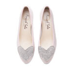Love Heart Pink Suede Silver Glitter Heart (LH20)